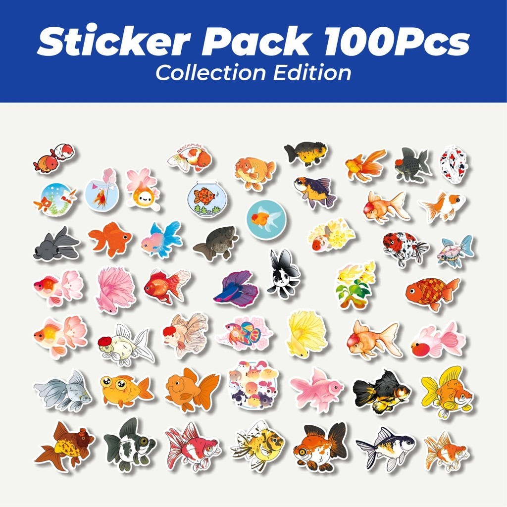 Jual Hot Stiker Golden Fish [Ikan] Series Lucu Anti Air Stikers ...