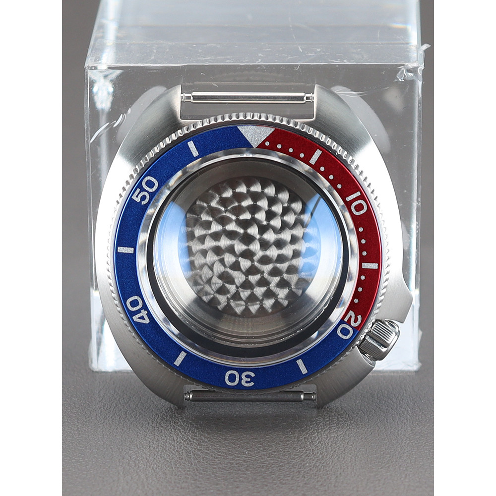 Jual 44mm Men's Watch Case Sapphire Glass Pure Black Chapter Ring For ...