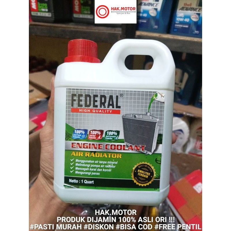 Jual Air radiator / coolant motor / mobil FEDERAL warna hijau 1 liter ...