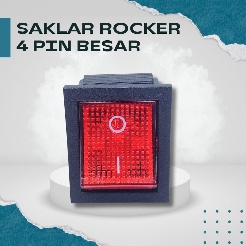 Jual Saklar Rocker 4 Pin Besar – ON OFF + Lampu Indikator Menyala ...