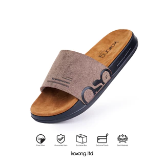 Kosong.Ltd Sandal Slide Slop Pria-Wanita Ease Suede - Oat Tan Black