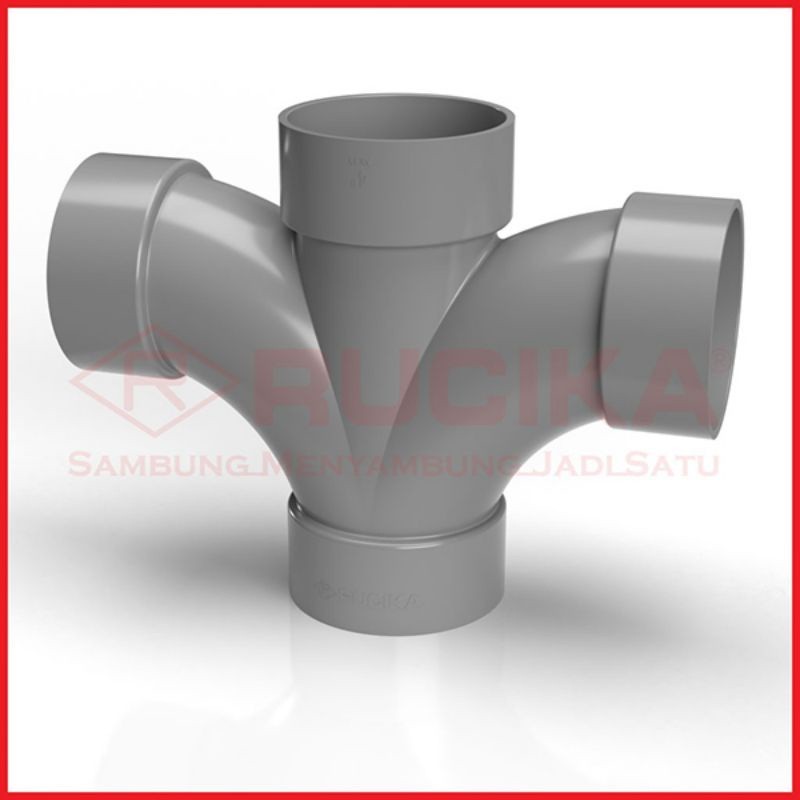 Jual Large radius double tee pvc rucika 2