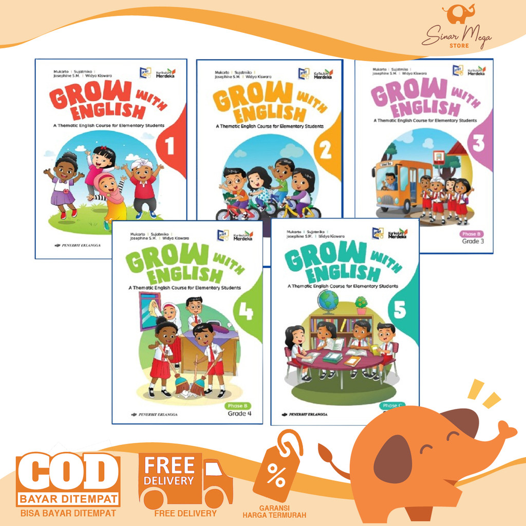 Jual Erlangga Grow With English Buku Paket Bahasa Inggris Kelas 1 2 3 4 ...