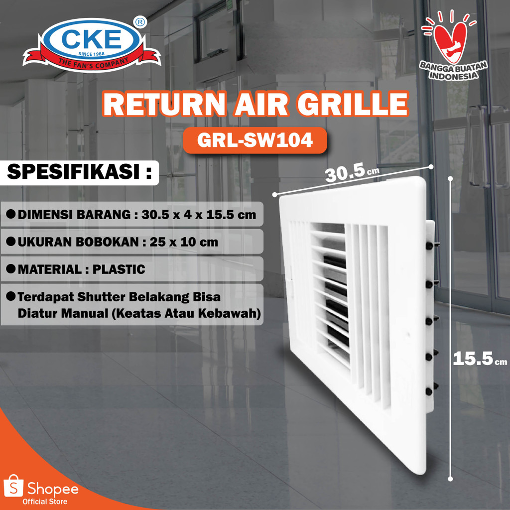 Jual RAG return air grille Ukuran 10 X 25 Grill Dinding | Shopee Indonesia