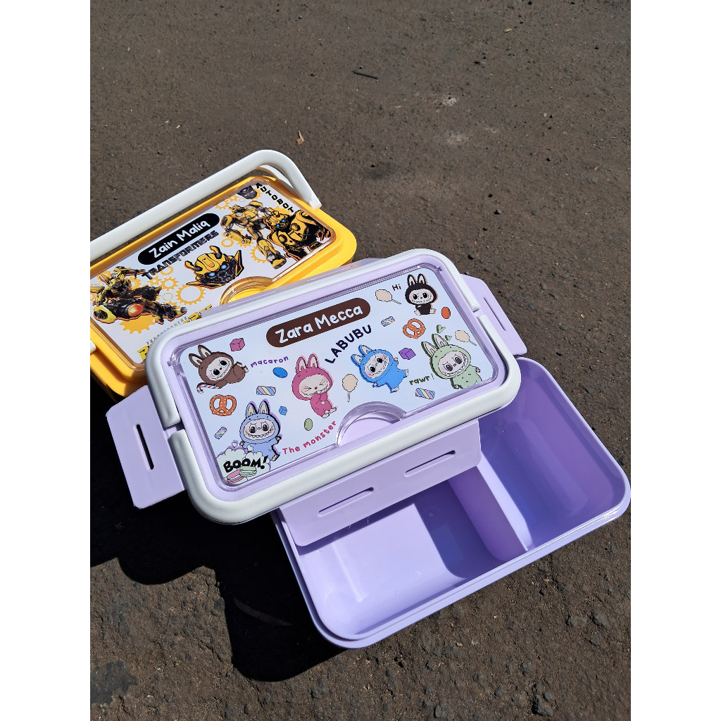 Jual Lunch Box Handle / Kotak Makan 2 Sekat / Misting Bento Lunchbox ...
