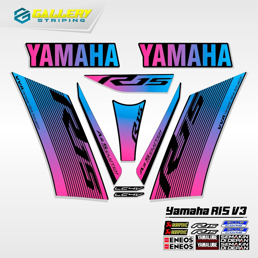 Jual Striping Yamaha R15 V3 Motif 4 Sticker R 15 VVA 2020 Stiker Lis ...