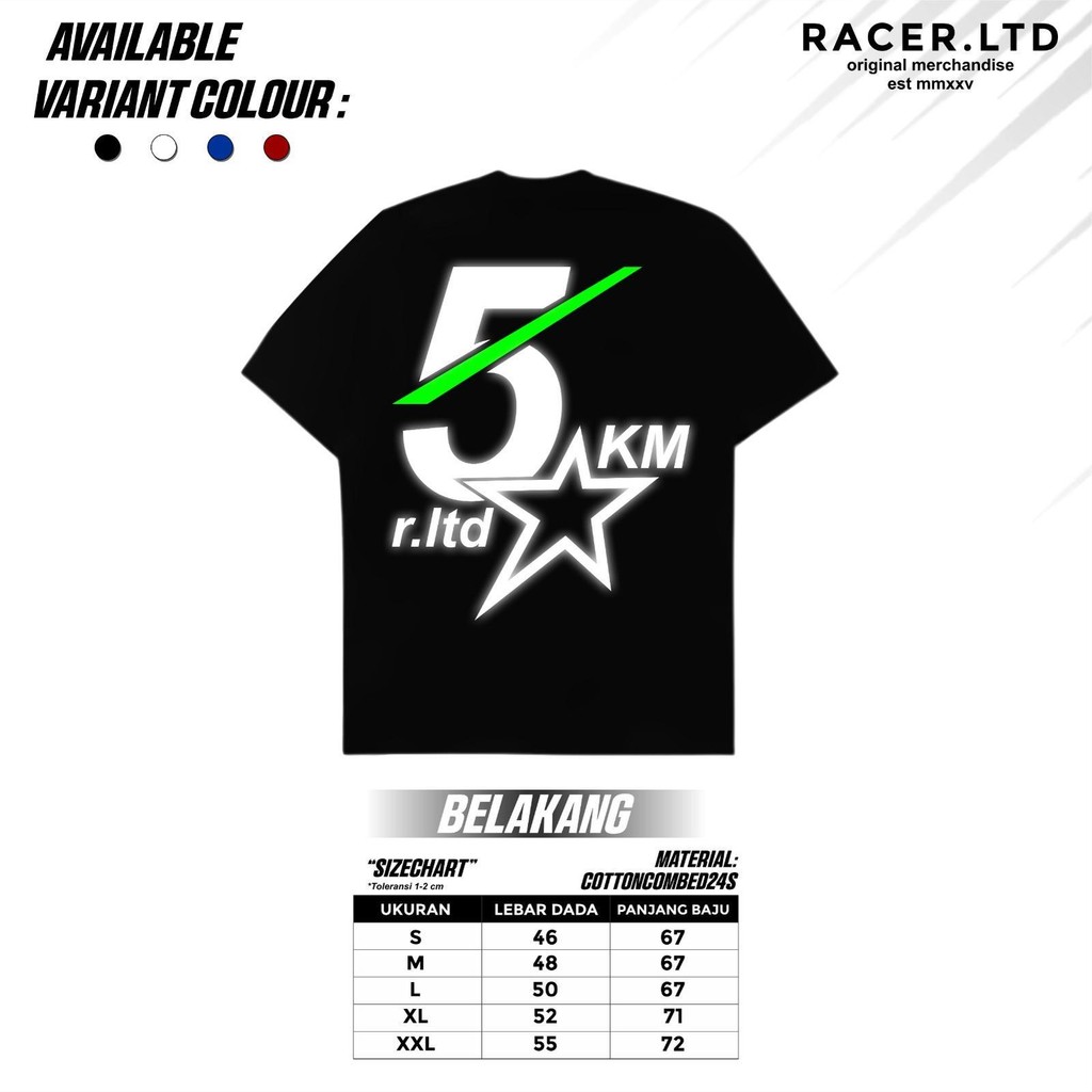 Jual KAOS REFLEKTIF DISTRO RACING 5KM T-SHIRT RACING 2 STROKE 4 STROKE ...