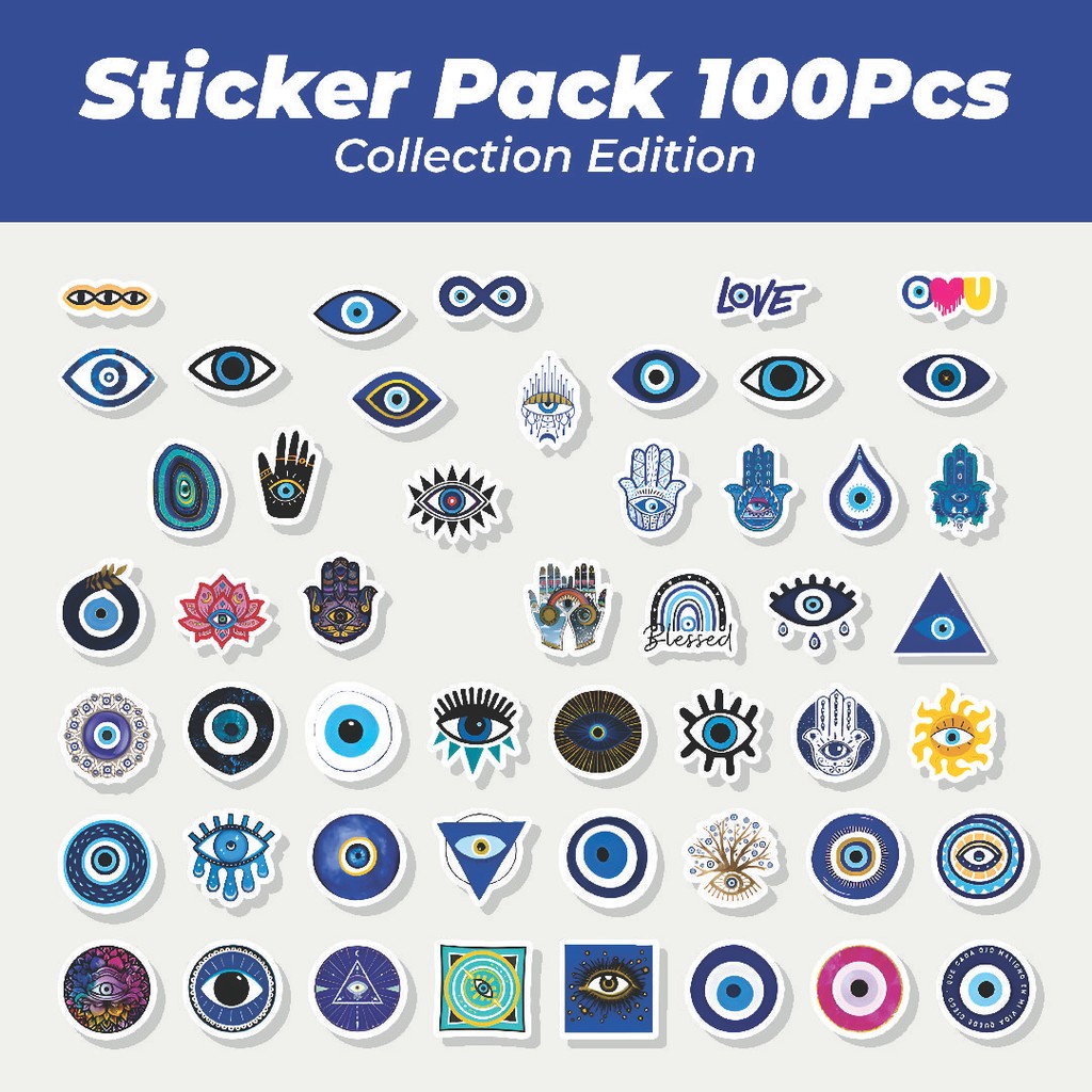 Jual Hot Stiker Evil Blue Eyes Series [Seri Mata Biru] Lucu Anti Air ...