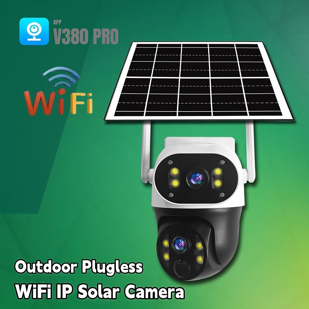 Jual Solar Camera Outdoor Wifi PTZ IP Camera 12MP HD CCTV Camera PIR ...