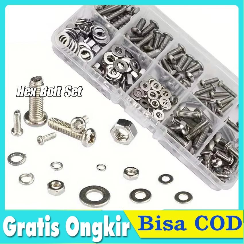Jual Set Mur Baut Lengkap 120/320pcs - Stainless Steel 304 Anti Karat ...