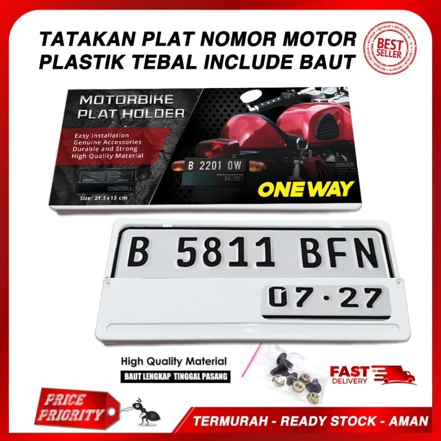 Jual OneWay Dudukan Tempat Tatakan Plat Nomor Motor Frame Cover Plat ...