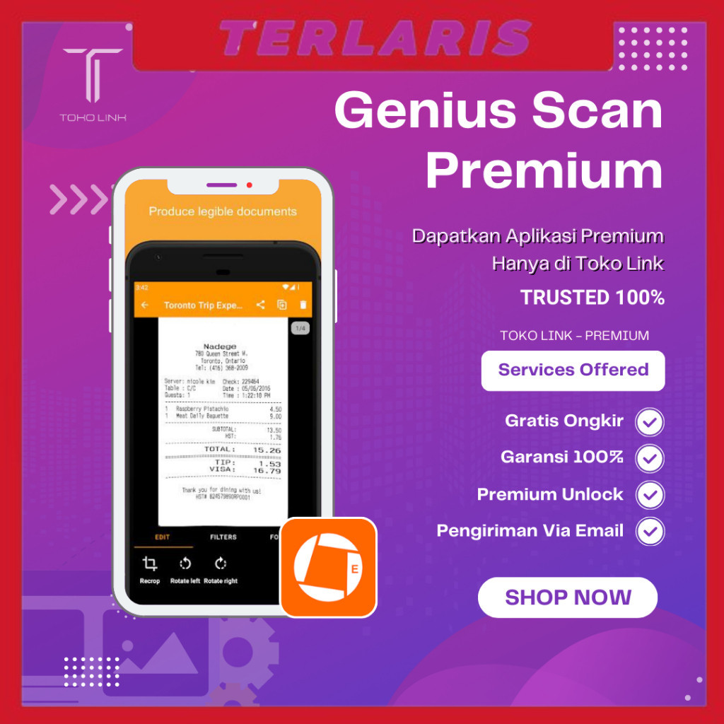 Jual Software Aplikasi Genius Scan Premium Pro Full Garansi Termurah ...