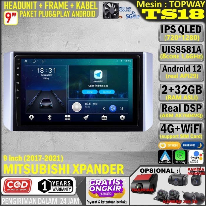 Jual Paket Headunit Android 9 Inch Frame Soket Pnp Mitsubishi 