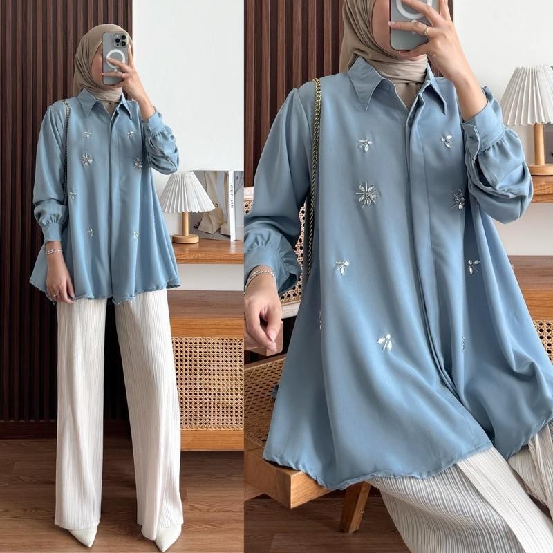 KINAYA PAYET SHAKILLA BLOUSE KEMEJA ATASAN WANITA KEKINIAN