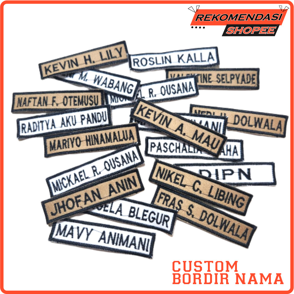 Jual Bordir Bordir // Nama // Bordir Nama // Name Tag Custom // Bed ...