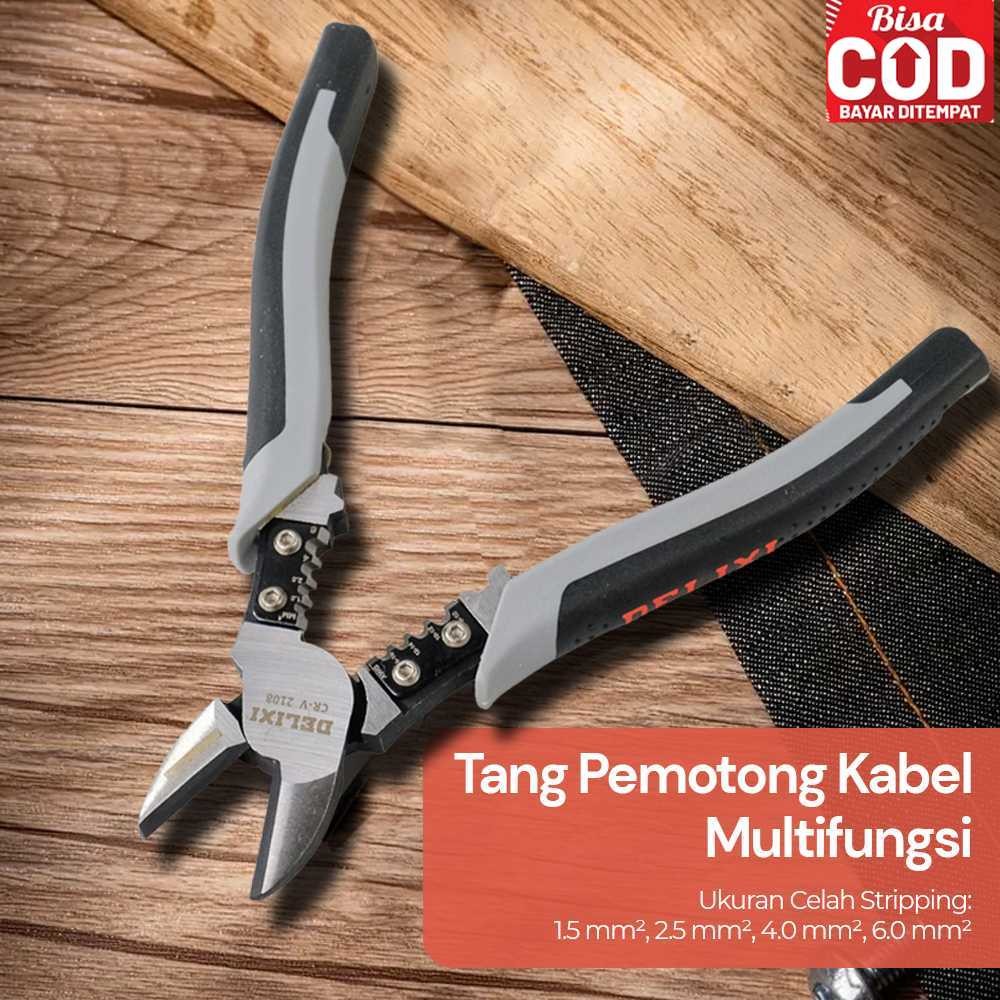 Jual ( Hshop 18 ) Delixi Tang Pemotong Kabel Multifunctional Diagonal ...
