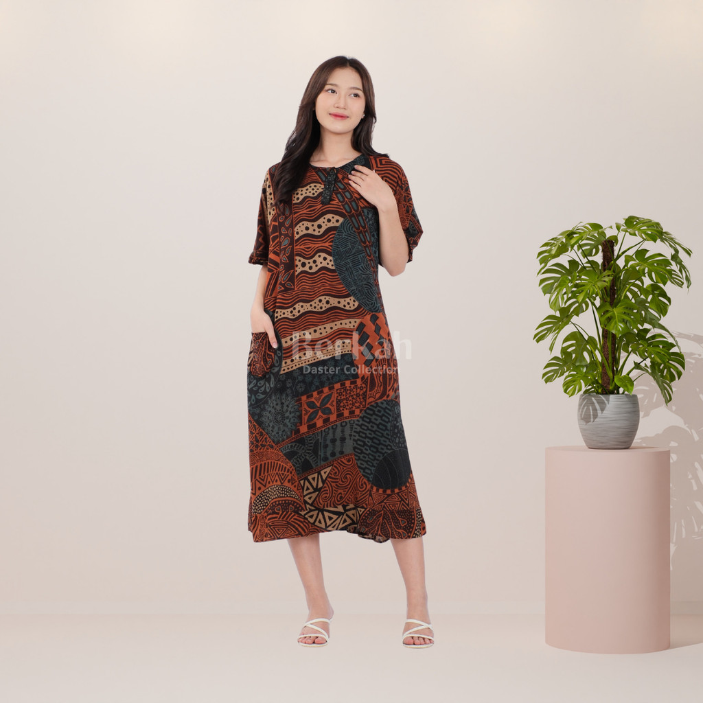 Daster Batik Rayon Busui Kancing Surya Teja 3