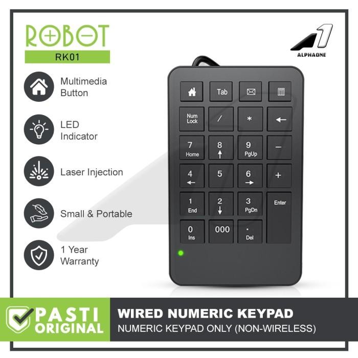 Jual ROBOT Keyboard Numpad Numeric Keypad Wired RK01 USB Angka Numerik ...