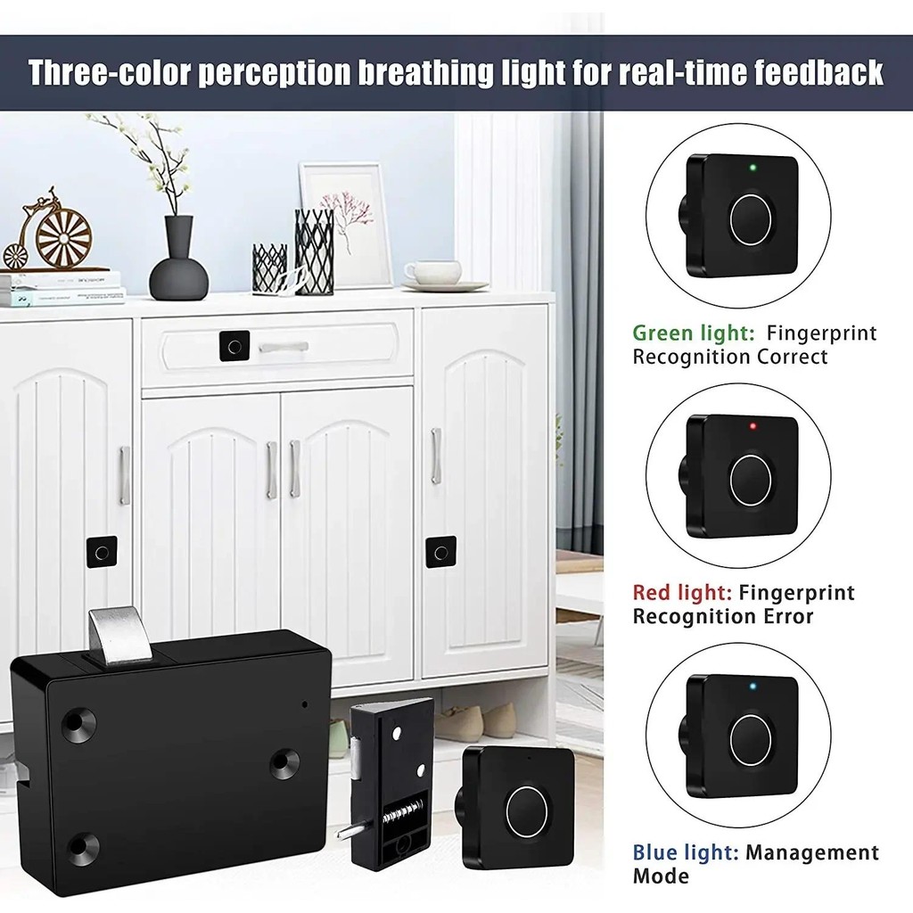 Jual Smart Home Biometric Fingerprint Lock Hidden Drawer Electronic ...