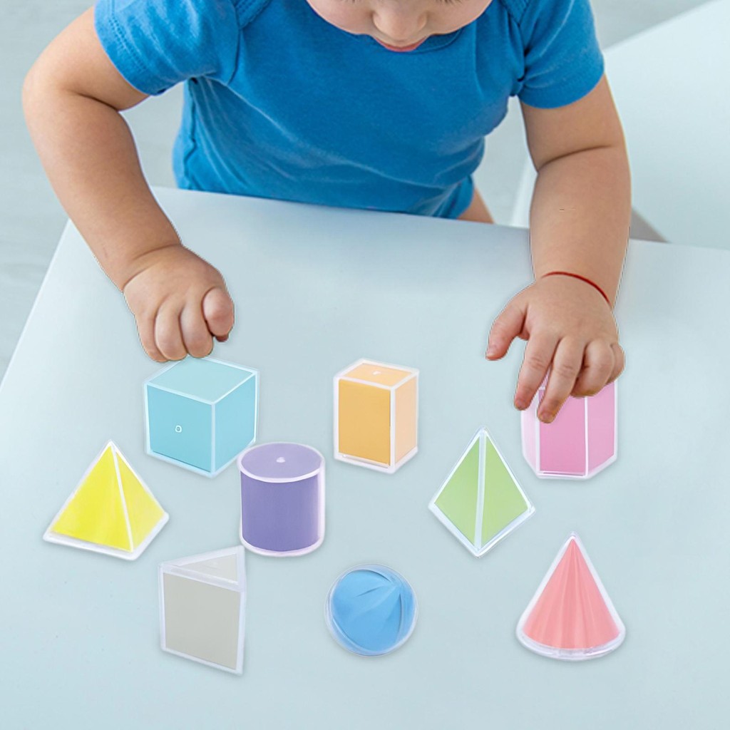 Jual Crystal Clear Geometric Shapes Educational Toy Set for Kids STEM ...