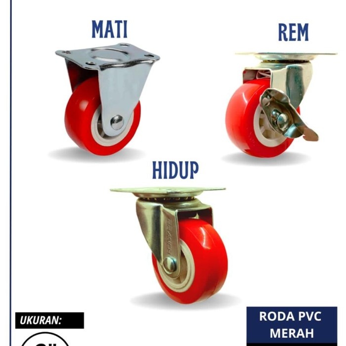 Jual Roda Nylon Pvc 2 Inch Roda Trolley Roda Caster 2inch Merk Branch ...