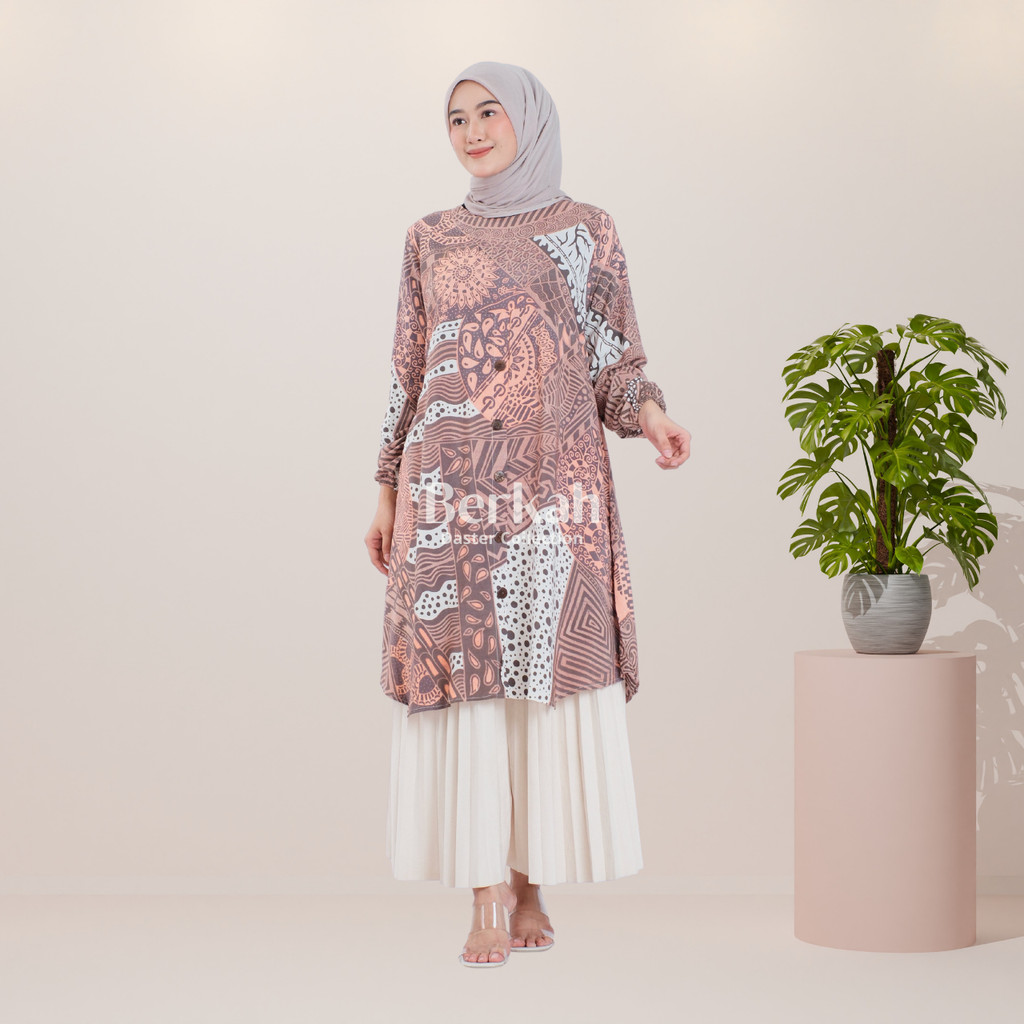 Atasan Batik Tunik Modern Rayon Surya Teja 2