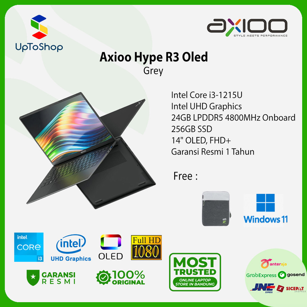 Jual Axioo MyBook Hype R3 OLED I3-1215U 24GB 256GB 14