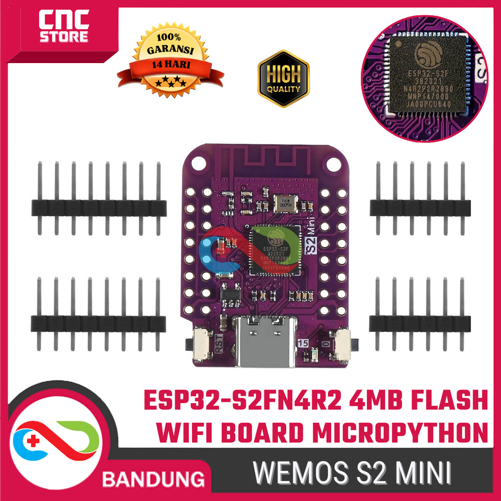 Jual Wemos S2 Mini ESP32-S2FN4R2 4MB Flash WiFi Development Board ...