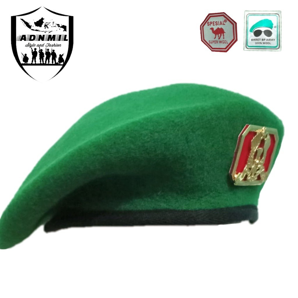Jual baret dan emblem perhubungan baret kacamata camel merah tni hijau ...
