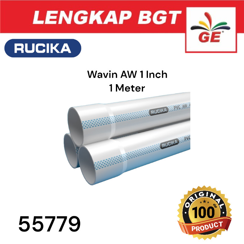 Jual RUCIKA PIPA AIR PVC WAVIN 1" AW / 1 in AW / Pipa putih pvc 1 inch