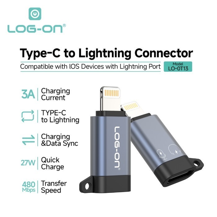 Jual LOGON ADAPTER CONNECTOR LOG ON TYPE-C TO LIGHTNING LO-OT13 ...