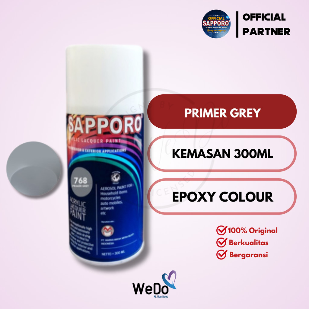 Jual Sapporo 768 Primer Grey Cat Semprot Saporo UnderCoat Epoxy Dasar ...
