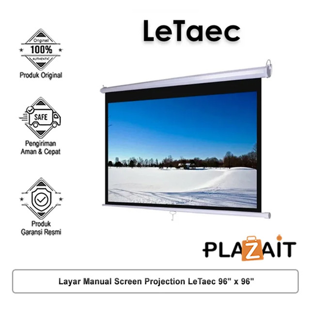 Jual Layar Manual Screen Projection LeTaec 96″ x 96″ | Shopee Indonesia