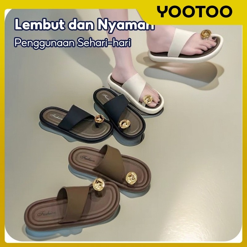 Jual YooToo Sandal Untuk Wanita Modis Berlian Imitasi Sandal Pantai ...