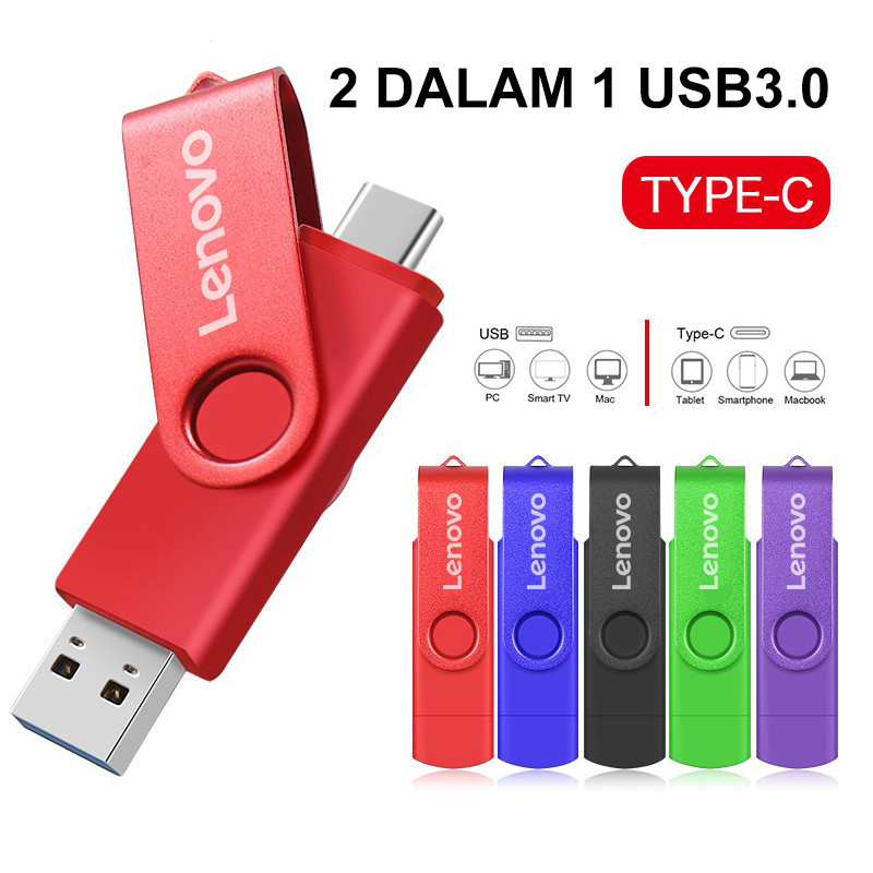 Jual TYPE-C Flashdisk 32GB/64GB/128GB/512GB/1TB/2TB OTG USB3.0 + Type C ...