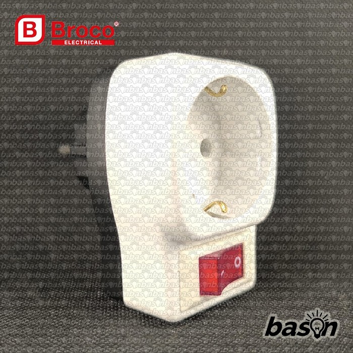 Jual BROCO 13813 - Adapter Stop Kontak 1 Lubang dengan Steker & Saklar ...