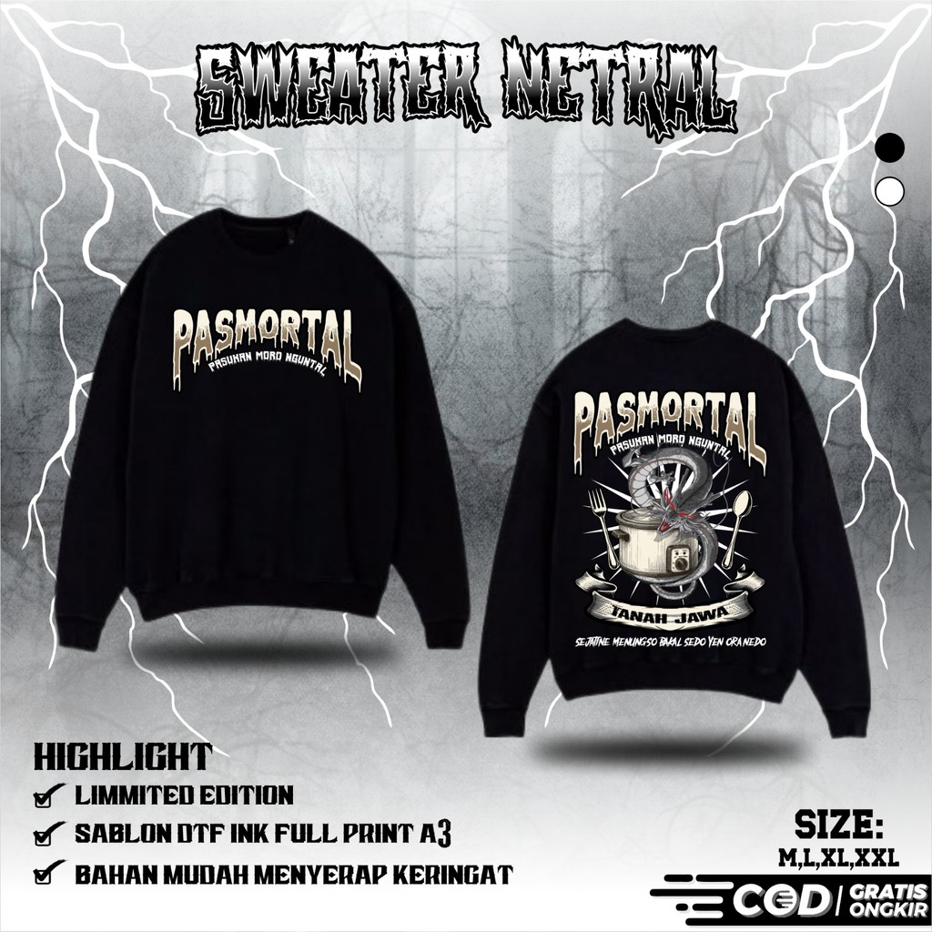 Jual Sweater Netral Motif Pasmortal Pasukan Moro Nguntal Tanah Jawa ...