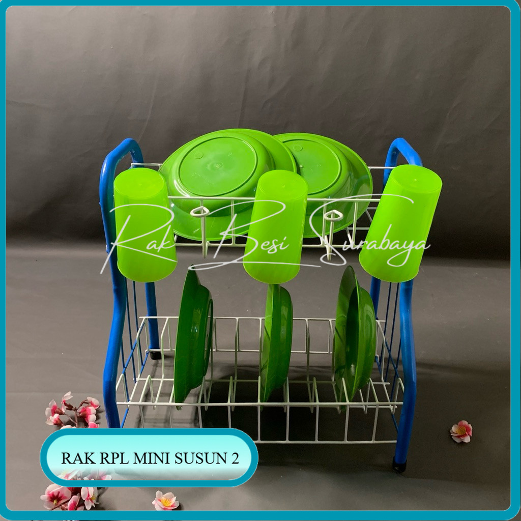 Jual Rak piring RPL besi pipa susun 02/Rak piring dapur/Rak gelas dapur ...