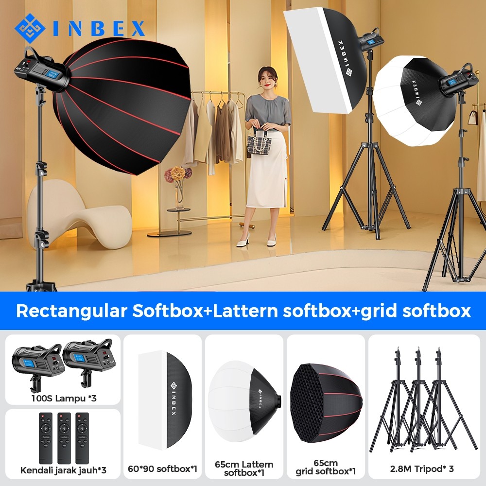Jual INBEX Lampu Softbox Livestream Foto Studio Fotografi Lighstand ...