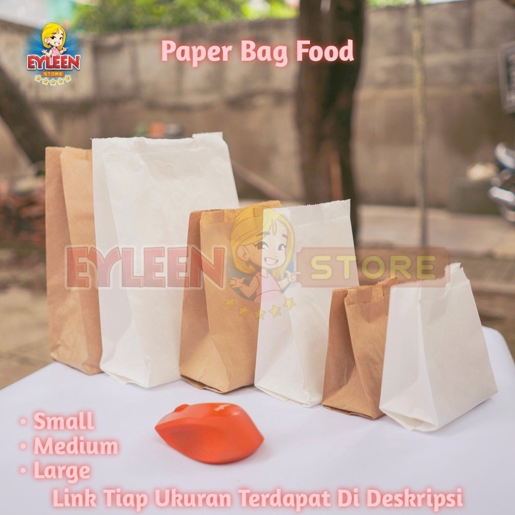 Jual Paper Bag Large / Kantong Kertas L | Kantong Roti / Snack | Shopee ...