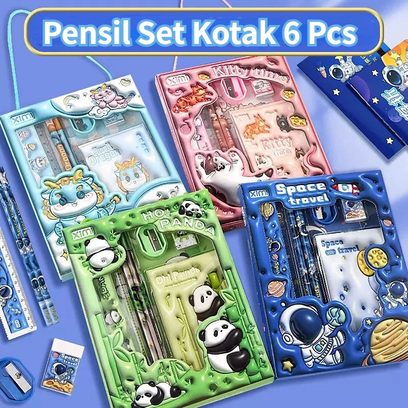Semangat Baru Belajar dengan Pensil Set Lucu Anak Sekolah