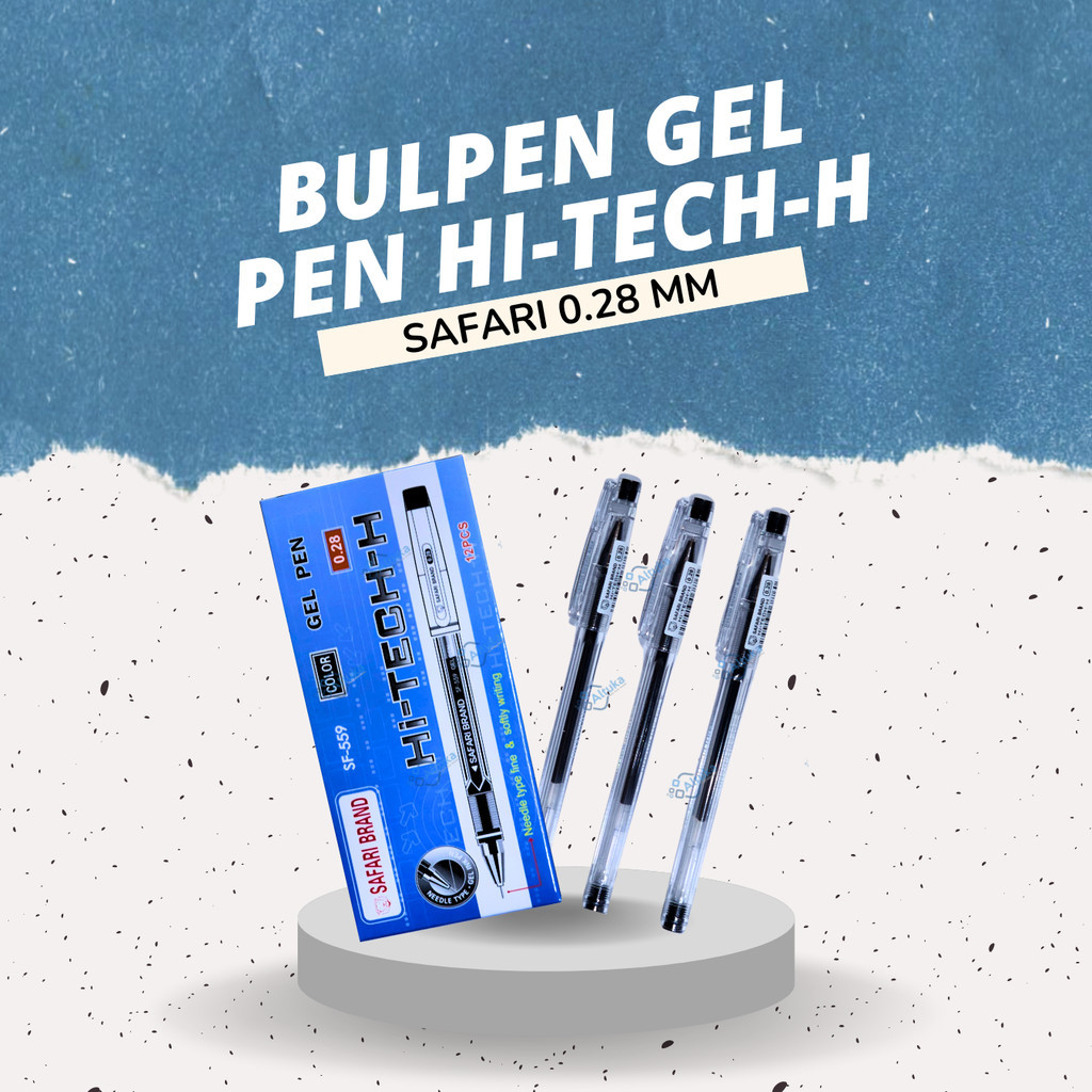 Jual (12 pcs) Pen Gel / Bulpen / Pulpen / Ballpoint Gel Pen Safari Hi ...