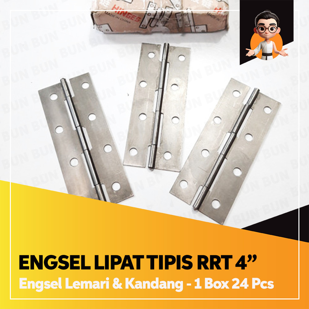 Jual 1 BOX 24 PCS ENGSEL KUPU LIPAT TIPIS RRT 4 INCH - ENGSEL LEMARI ...