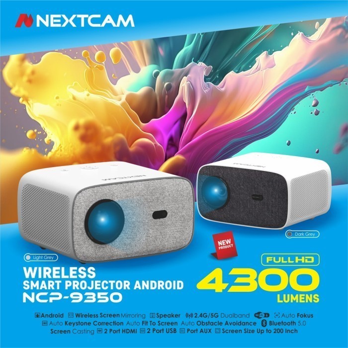 Jual Nextcam Projector Proyektor Wireless Android Full HD 4300lumens 5G ...