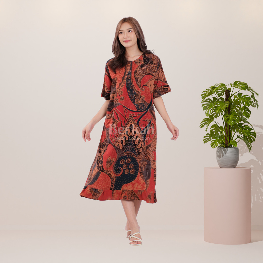 Daster Batik Rayon Busui Kancing Surya Teja 4