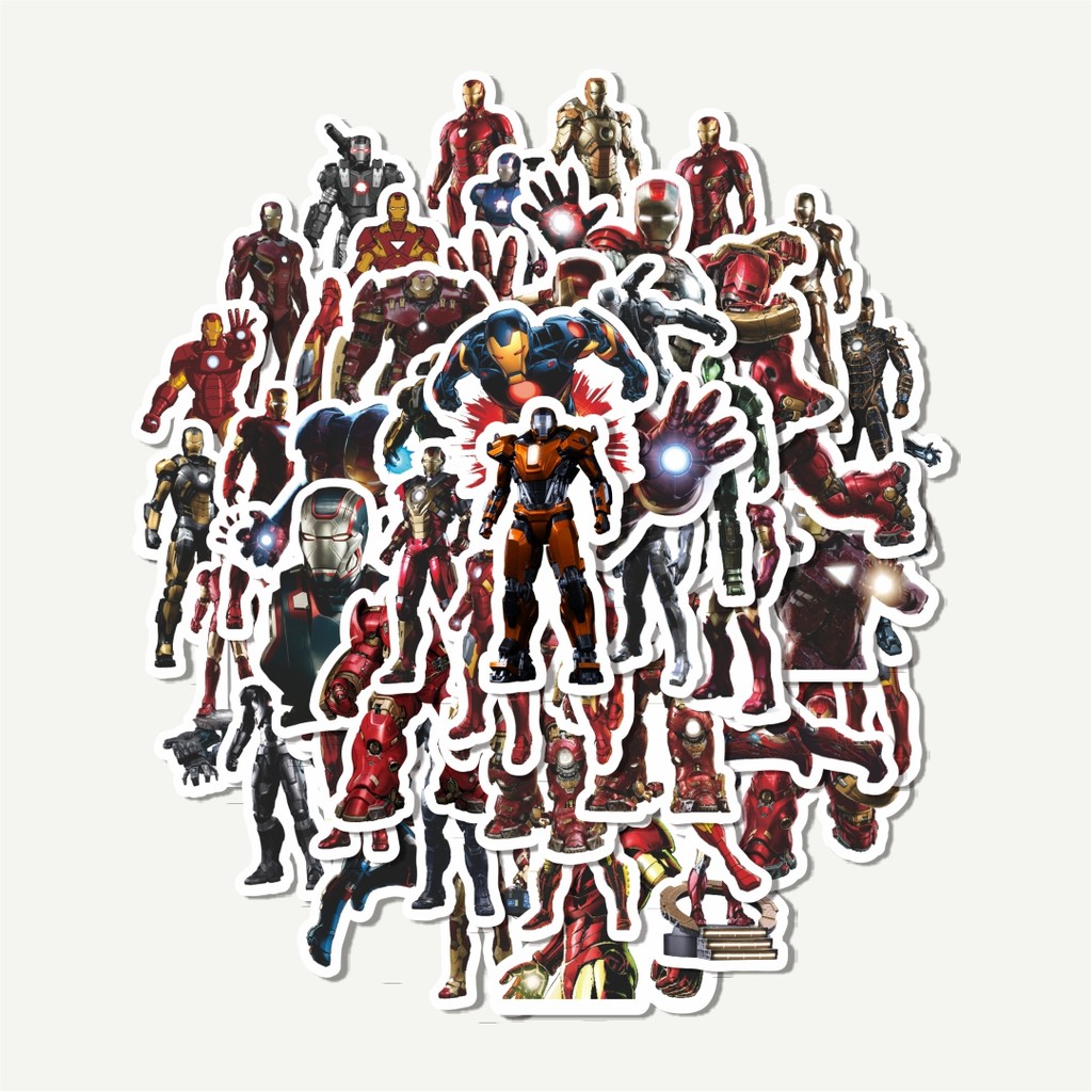 Jual Sticker Pack Stiker Marvel Series Character Ironman | Sticker ...