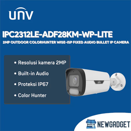UNV IPC2312LE-ADF28KM-WP-LITE 2MP OUTDOOR COLORHUNTER WISE-ISP FIXED AUDIO BULLET IP CAMERA