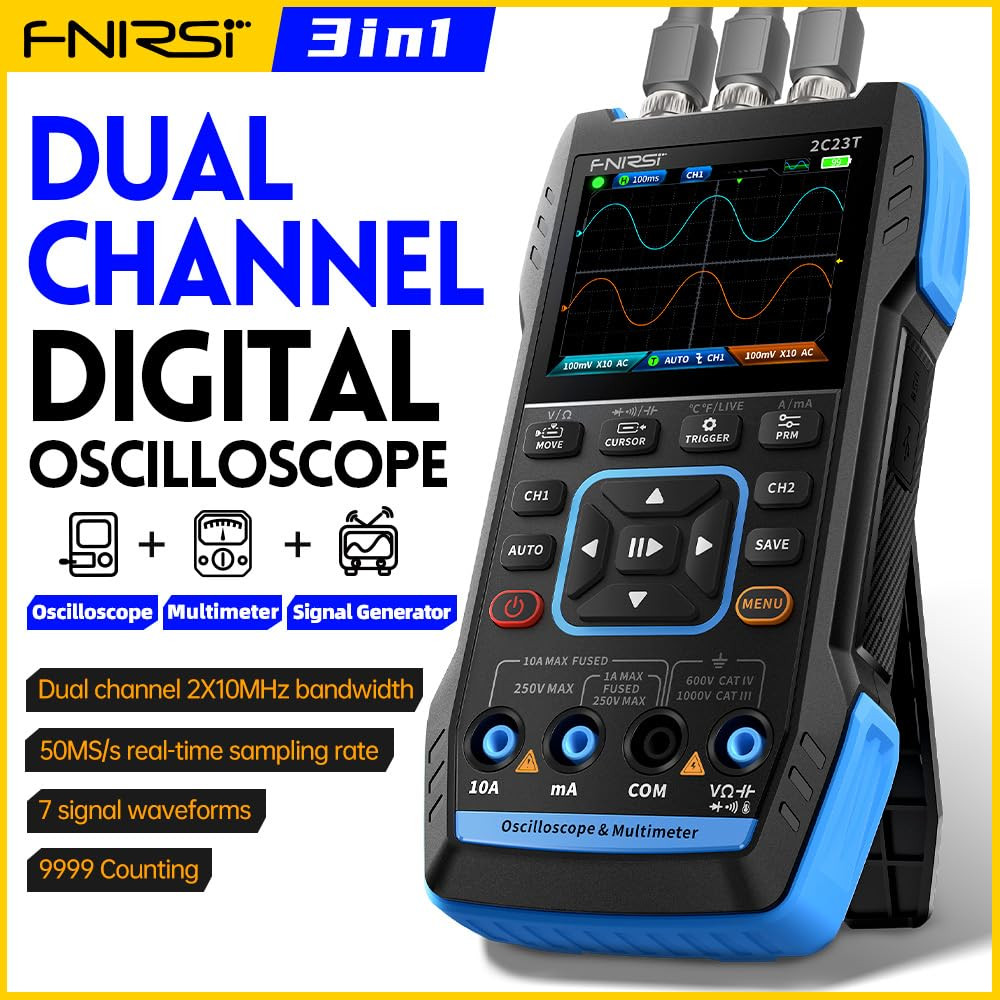 thumbnail image 2 of Hantek2D72 3-in-1 70 MHz Oscilloscope, Waveform Generator & Digital Multimeter With A Tactical Safety Yellow Case 2 of 11