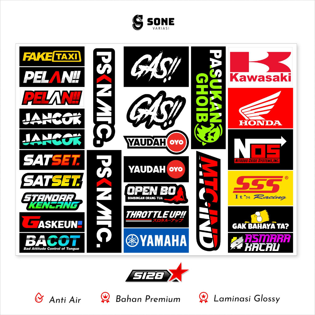 Jual Stiker Racing / Sticker Pack Motor / Stiker Motor / Sticker Racing ...