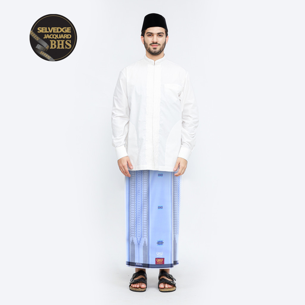 Jual Sarung BHS Excellent Gold Motif E52 SGF Biru Muda | Shopee Indonesia